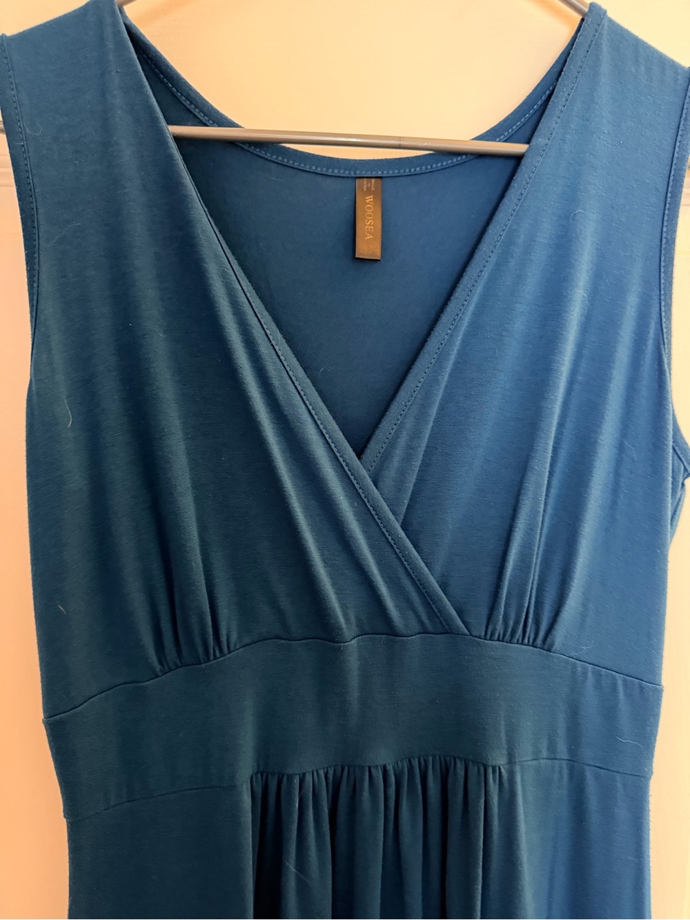 Deep Teal Sleeveless V-Neck Maxi Dress - Picture 2 of 3